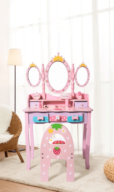 Wooden Dressing Table for Girls pretend playset