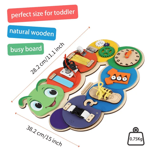 Montessori Caterpillar Design Busy Board