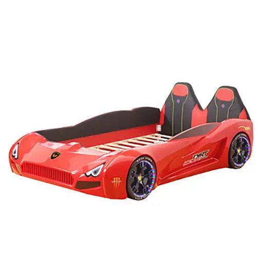 Double Race Car Bed With Built in Story Telling