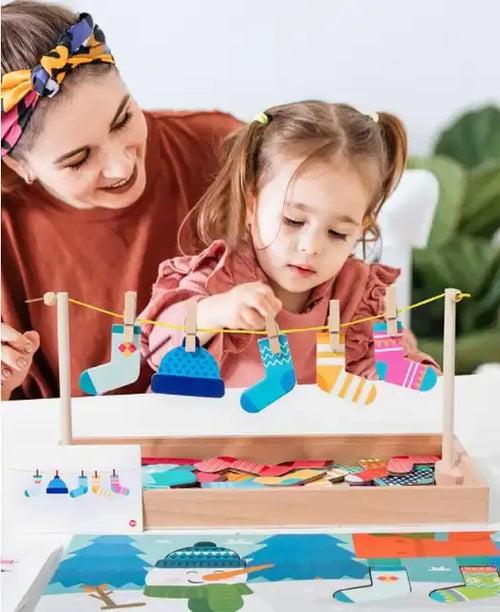 Montessori Sock Drying Game