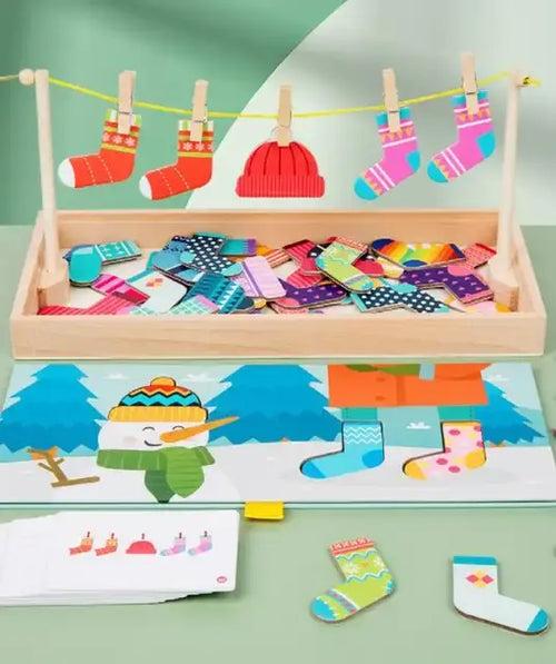 Montessori Sock Drying Game