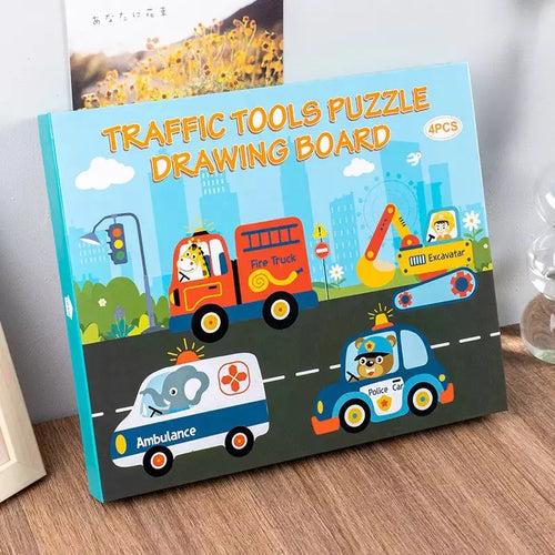 Traffic Tools Puzzle Drawing Board