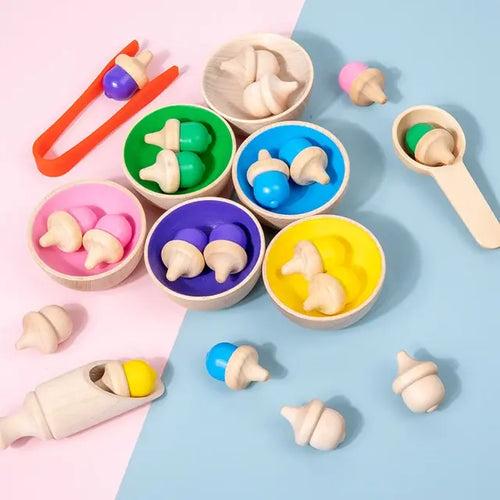 Wooden Acorn Sorting & Counting Toy