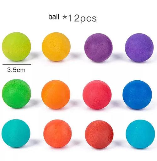 Wooden Rainbow Color Balls   Classification & Congnition Board