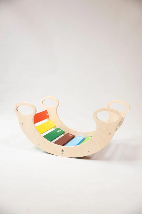 Wooden Rainbow Rocker Chair