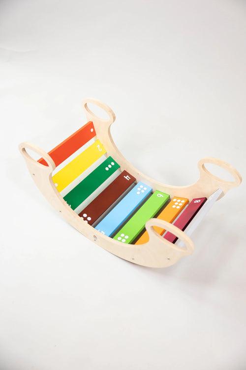 Wooden Rainbow Rocker Chair