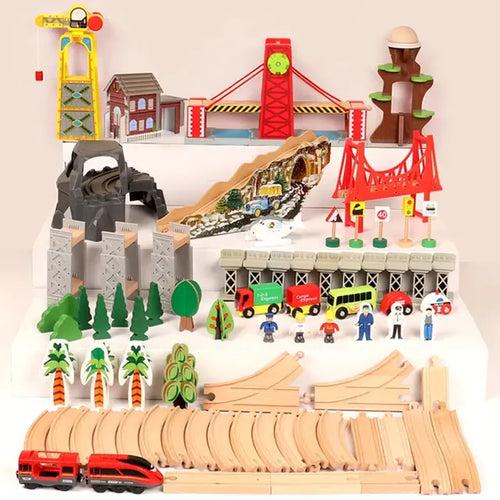 Wooden Train Set 100 pcs With Table