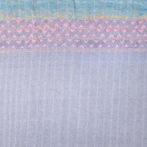 Grey Pink Khesh Kantha Cotton Door Curtain