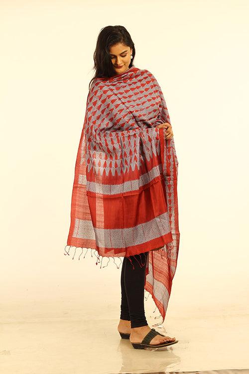 Hand Woven Shibori Silk Dupatta