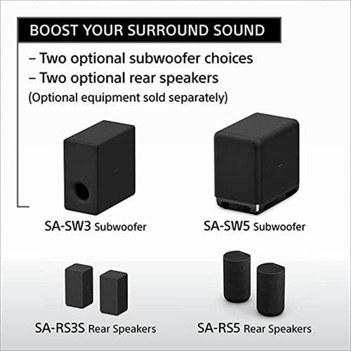 Sony HT-A5000 7.1.4ch 8k/4k 360 SSM Soundbar Home theatre system with Dolby Atmos  and Wireless subwoofer SA-SW3 & Rear Speaker SA-RS5S (830W, Hi Res & 360 Reality Audio, 8K/4K HDR, Bluetooth)