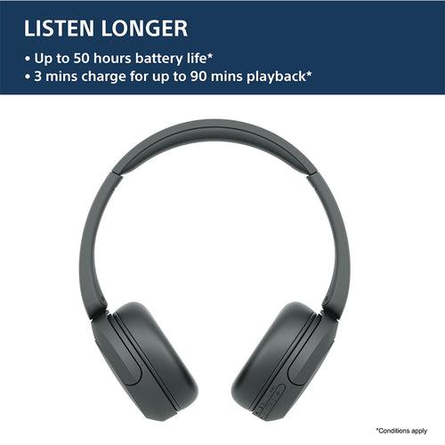 Sony WH-CH520, Wireless On-Ear Bluetooth Headphones with Mic, up to 50 Hours Playtime, DSEE Upscale, Multipoint Connectivity/Dual Pairing & Voice Assistant Support for Mobile Phones