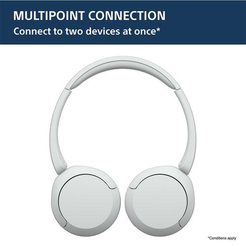 Sony WH-CH520, Wireless On-Ear Bluetooth Headphones with Mic, up to 50 Hours Playtime, DSEE Upscale, Multipoint Connectivity/Dual Pairing & Voice Assistant Support for Mobile Phones