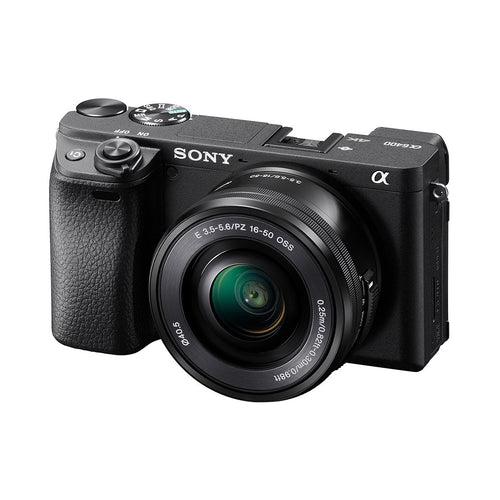 Sony Alpha 6400 E-mount camera with APS-C sensor (ILCE-6400L) | 24.2 MP Mirrorless Camera, 11 FPS, 4K/30p, with a 16-50mm Power Zoom lens.