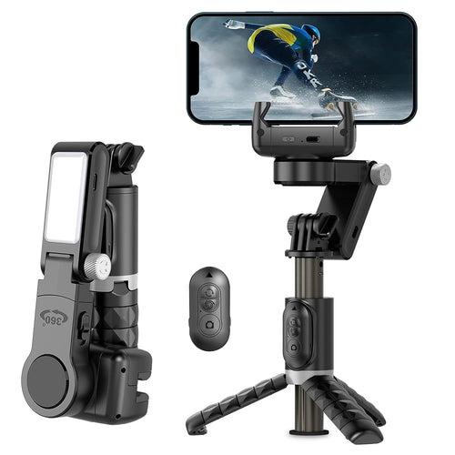 WeCool G2 Gimbal with LED Fill Light for Phones, Anti-Shake 1-Axis Gimbal Stabilizer with 360° Rotation with Bluetooth Remote, Auto Balance for Vlog, for YouTube Live Video Recording, with Mobile App