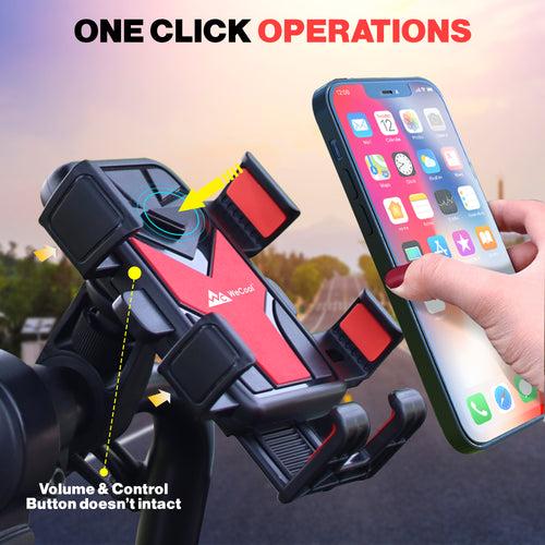 WeCool B3 One-click locking Mobile Holder for Bikes, Anti-shaking design, 3-directional cushioning pads, 360° rotation,Securely holds 6-9 cm phones, perfect for mounting map and GPS navigation devices