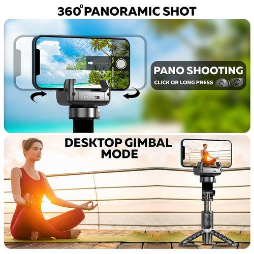 WeCool G2 Gimbal with LED Fill Light for Phones, Anti-Shake 1-Axis Gimbal Stabilizer with 360° Rotation with Bluetooth Remote, Auto Balance for Vlog, for YouTube Live Video Recording, with Mobile App