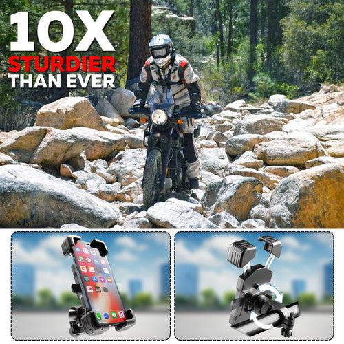 WeCool B4 High Stable Mobile Holder for Bikes, One Click Locking, 4 Arm Strong Protection, 360° Rotation,Compatible with All Smartphones of 6.5 cm - 9 cm, Perfect for mounting Map and GPS Devices