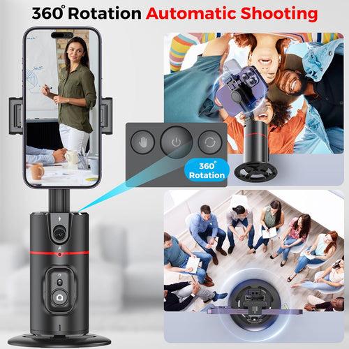 WeCool Auto Face Tracking Tripod,360° Rotation Mobile Holder for Smart Video&Photo Shooting with Remote,No App Needed,Gimbal Stabilizer with Gesture Control for Vlog,Streaming & Video Recording,Black