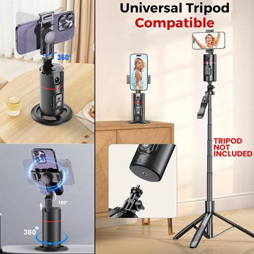 WeCool Auto Face Tracking Tripod,360° Rotation Mobile Holder for Smart Video&Photo Shooting with Remote,No App Needed,Gimbal Stabilizer with Gesture Control for Vlog,Streaming & Video Recording,Black