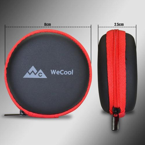 WeCool Earphone Carrying Case or Multi-Purpose Carry Pouch for Carrying Earphones, Headset, Pen Drives, SD Cards, with Anti Fall Mesh Inside Case (Black and Red)