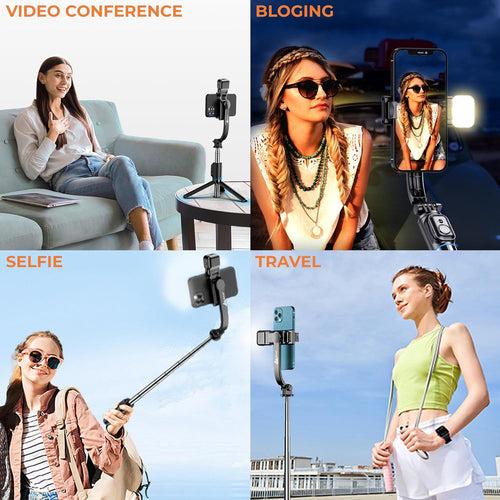 WeCool S4 Selfie Stick with Light in 6 Shades, 3 Colours & 2 Tones with Detachable Mobile Holder, Selfie Stick Extendable upto 71 inc / 180cm, Tripod Stand.