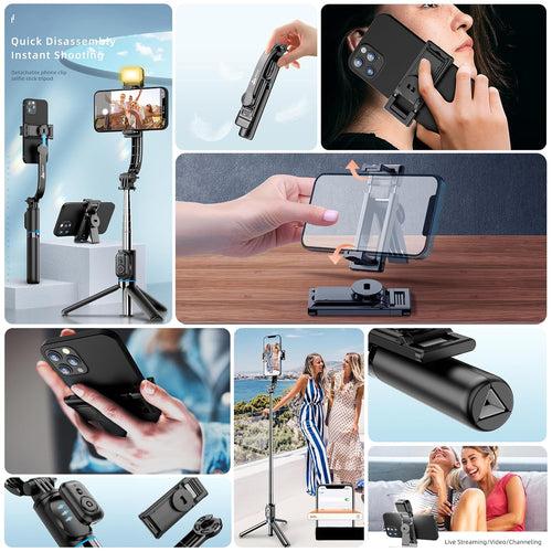 WeCool S4 Selfie Stick with Light in 6 Shades, 3 Colours & 2 Tones with Detachable Mobile Holder, Selfie Stick Extendable upto 71 inc / 180cm, Tripod Stand.