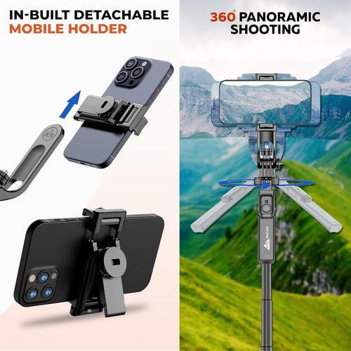 WeCool S7 Selfie Stick with tripod stand, 71 inches Ultra Long with Reinforced Quad Stand, 360° Rotatable Handle with Detachable Bluetooth Remote. Ultimate Stability for Vlogging with Cameras & GoPros