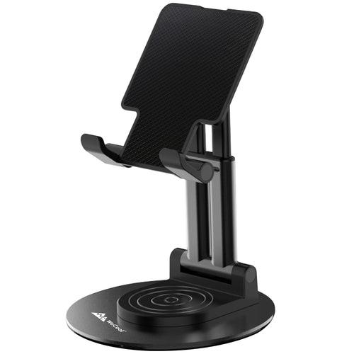 WeCool TB1 360° Rotational and Foldable Sturdy Tablet Stand with Dual Cylindrical Telescopic Height & Angular View Adjustments,Stable Metallic Base Compatible with iPad,Tablets,Kindle and Smartphones