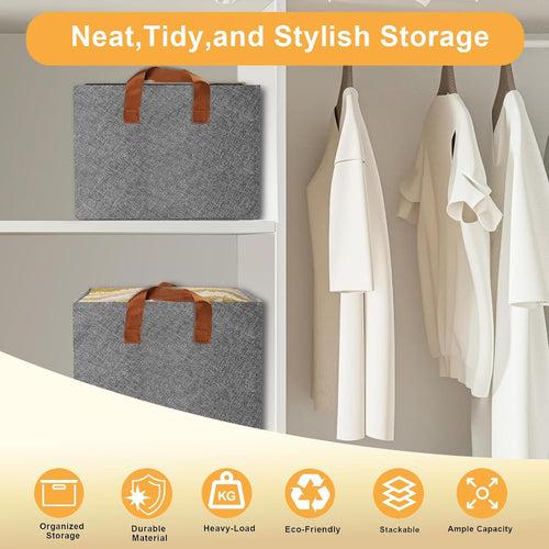 CoolLeaf SB-G6 Wardrobe Organizer for Clothes with Metal Frame (27Ltr*6, Grey)