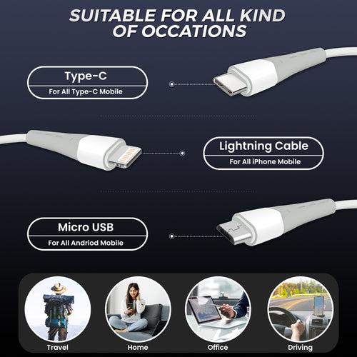 WeCool Unbreakable 3 in 1 Charging Cable - White