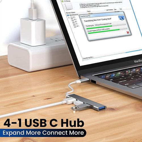 WeCool 4-in 1 USB Hub ( Type C to 4 USB-A Ports ) with Fast Data Transfer , USB C Hub with USB 2.0 and 3.0 Ports, Compatible with Laptops, PC , MacBook and Smartphones Type C Devices