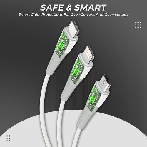 WeCool Unbreakable 3 in 1 Charging Cable - White