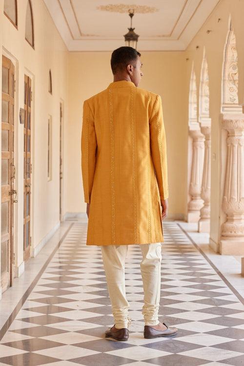 Orange Peel Sherwani Set