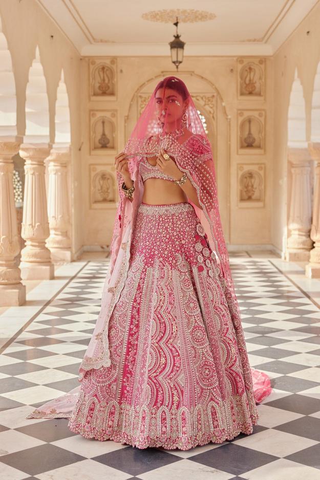 Scarlet Embroidered Lehenga