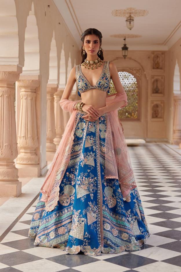 Blueberry Applique Lehenga Set