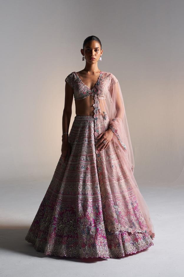 Soft Berry Ombre Lehenga Set