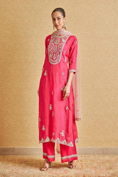 Scarlet Embroidered Staight Kurta