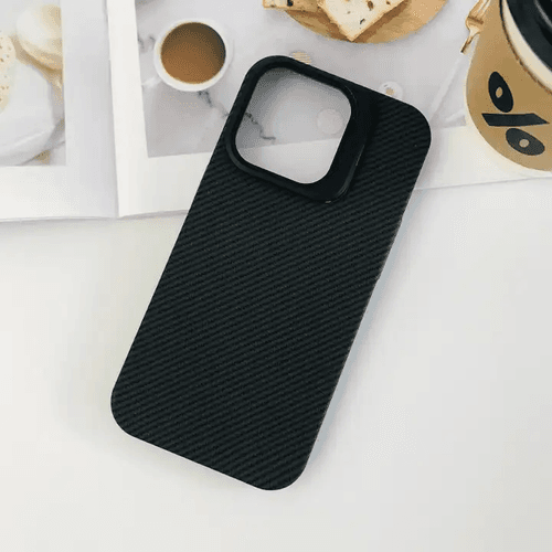 Stent Case with Carbon Fiber Aesthetic and Kickstand Camera Protection for iPhone 15 Series