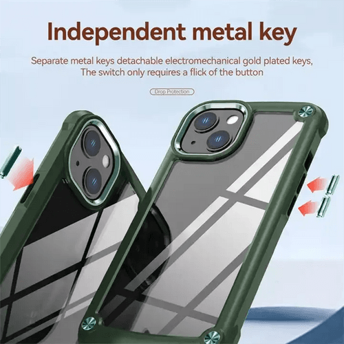 Corner Shockproof Anti-fall Bumper Hard Metal ring Protective Case For iPhone 14 Series