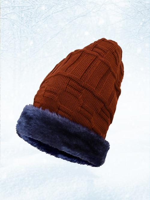 Unisex Woolen Beanie Cap Plus Wrap