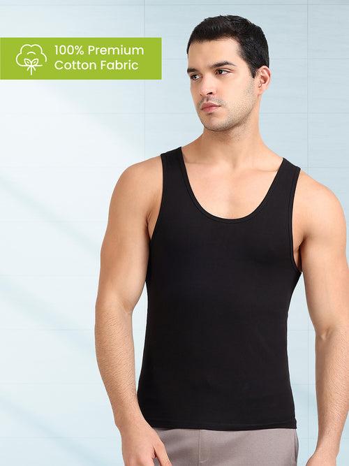 Regular Fit Organic Cotton Comfort Vest for Men-Pack of 5