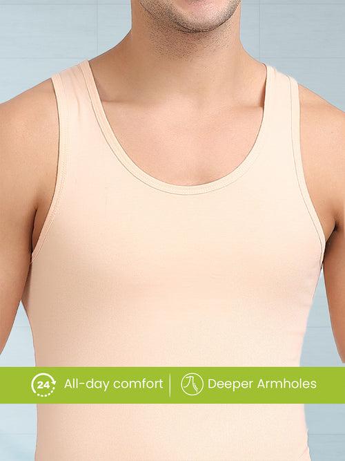 Regular Fit Organic Cotton Comfort Vest for Men-Pack of 3