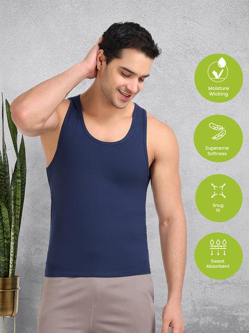 Regular Fit Organic Cotton Comfort Vest for Men-Pack of 3