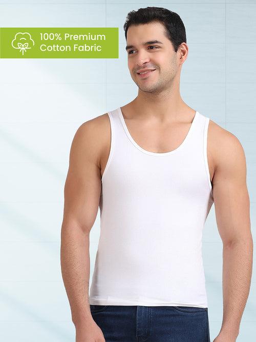 Regular Fit Organic Cotton Comfort Vest for Men-Pack of 3