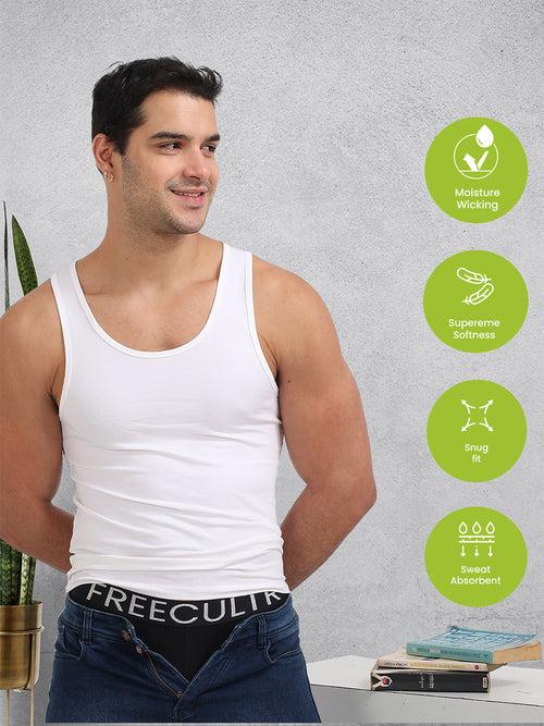 Regular Fit Organic Cotton Comfort Vest for Men-Pack of 5