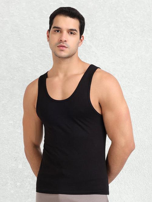 Regular Fit Organic Cotton Comfort Vest for Men-Pack of 5