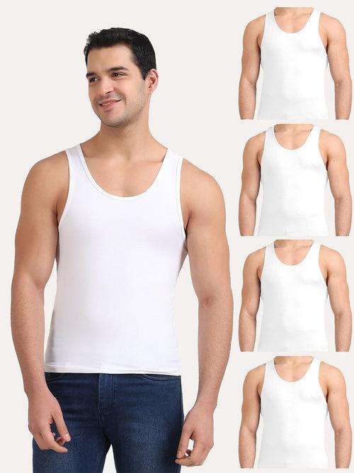 Regular Fit Organic Cotton Comfort Vest for Men-Pack of 5