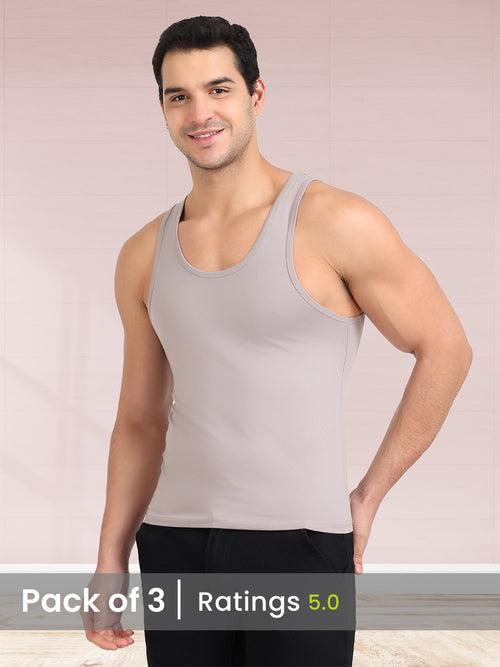 Regular Fit Organic Cotton Comfort Vest for Men-Pack of 3