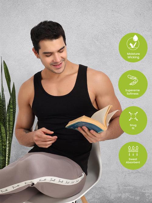 Regular Fit Organic Cotton Comfort Vest for Men-Pack of 1