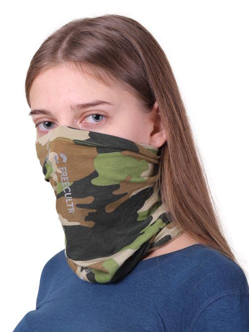 Unisex Organic Bandana Masks - Camouflage Printed with Plain & Printed (Pack of 3)